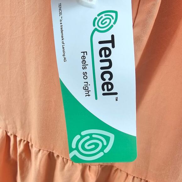 NEW David Meister Peach Orange Pastel High Low Halter Dress Size M 3374 - Picture 4 of 12